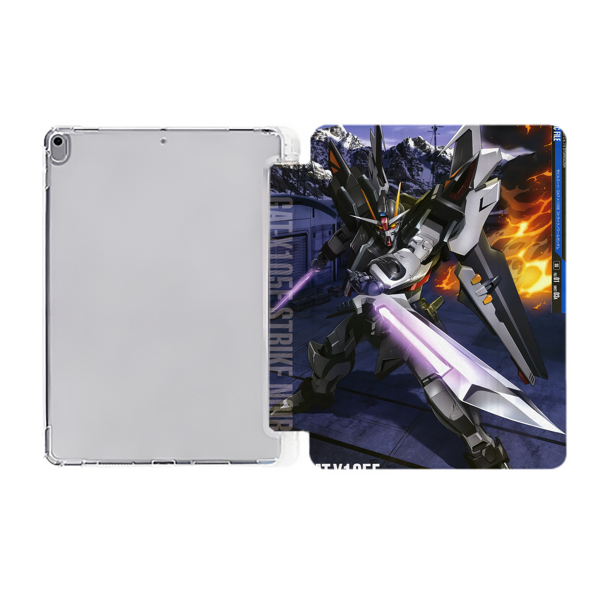 （画像用） 機動戦士ガンダム Mobile Suit Gundam IPad ケース ペン収納付き 三つ折りスタンド PUレザー×シリコン 対応機種9.5/10.5/10.9インチ